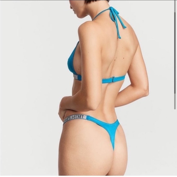 Victoria's Secret Turquoise Bikini Top with Rhinestones - Picture 3 of 4